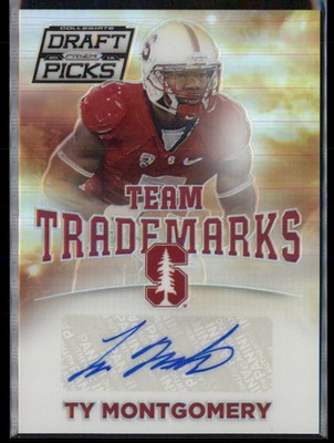 2015 Panini Prizm Draft #48 Ty Montgomery Team Trademarks Silver Prizm Auto