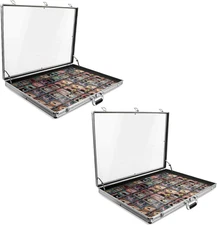 2PCS Portable Aluminum Display Case for Trade Shows & Card Shows – Lockable Card
