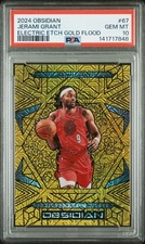 2024 PANINI OBSIDIAN EE GOLD FLOOD #67 JERAMI GRANT 3/10 PSA 10