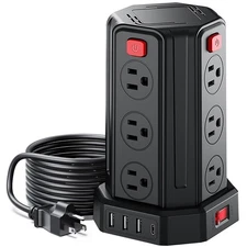 Power Strip Surge Protector, 6.5 Ft Extension Cord with 12 AC Multiple Outlet...