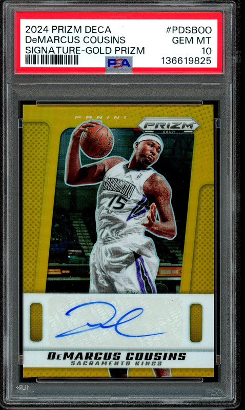 2024 Prizm Deca Signature Gold Prizm #PDSBOO Demarcus Cousins Auto /10 PSA 10