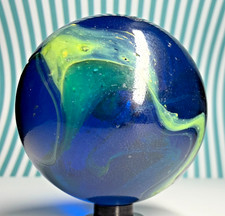 Vacor Sea Turtle Marble 1.9" Toe Breaker Swirl Slag Huge Mint Glass Marbles