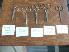 Lot Of 5 Antique  Vintage Scissors Revlon, LA Cross, H. Boker, Equity