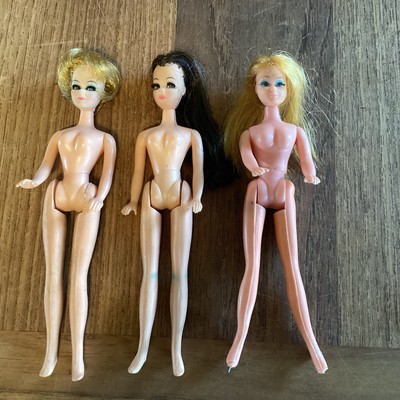 3 Topper Dolls. Blonde, Brunette, Redhead. With Gowns. Hong Kong 1970