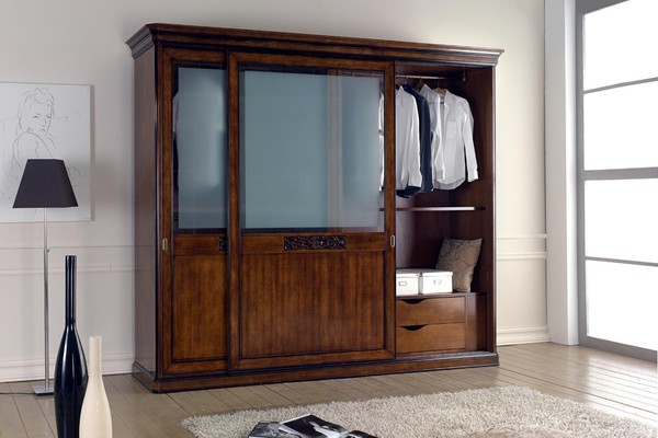 Kleiderschrank Schlafzimmer Schrank Luxus Vaccari Cav Giovanni Massivholz Neu-image