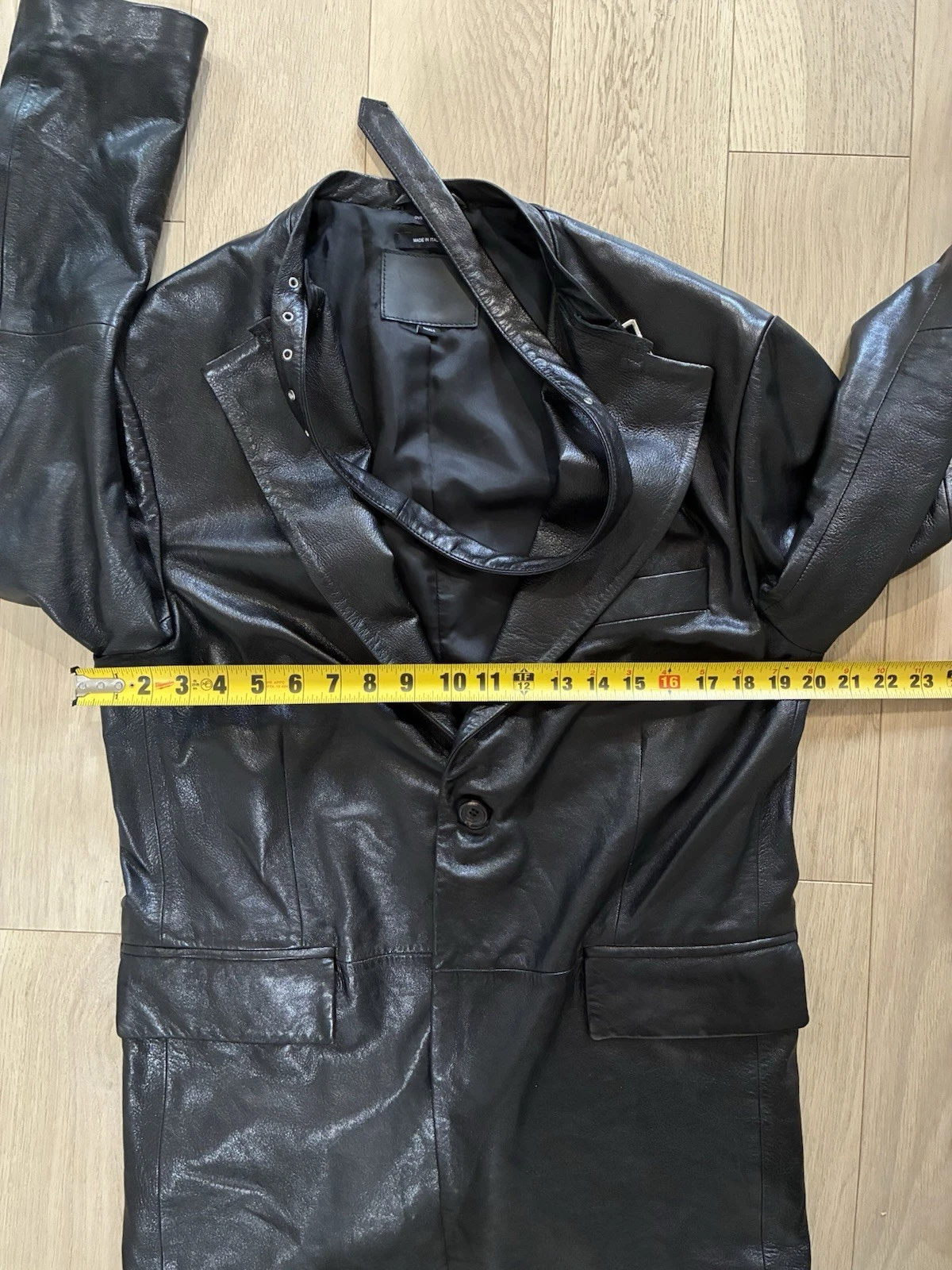 $2995 New R13 Belt Collar Leather Jacket Small Goth Glam Rock Owens Avantgarde - product detail image 12