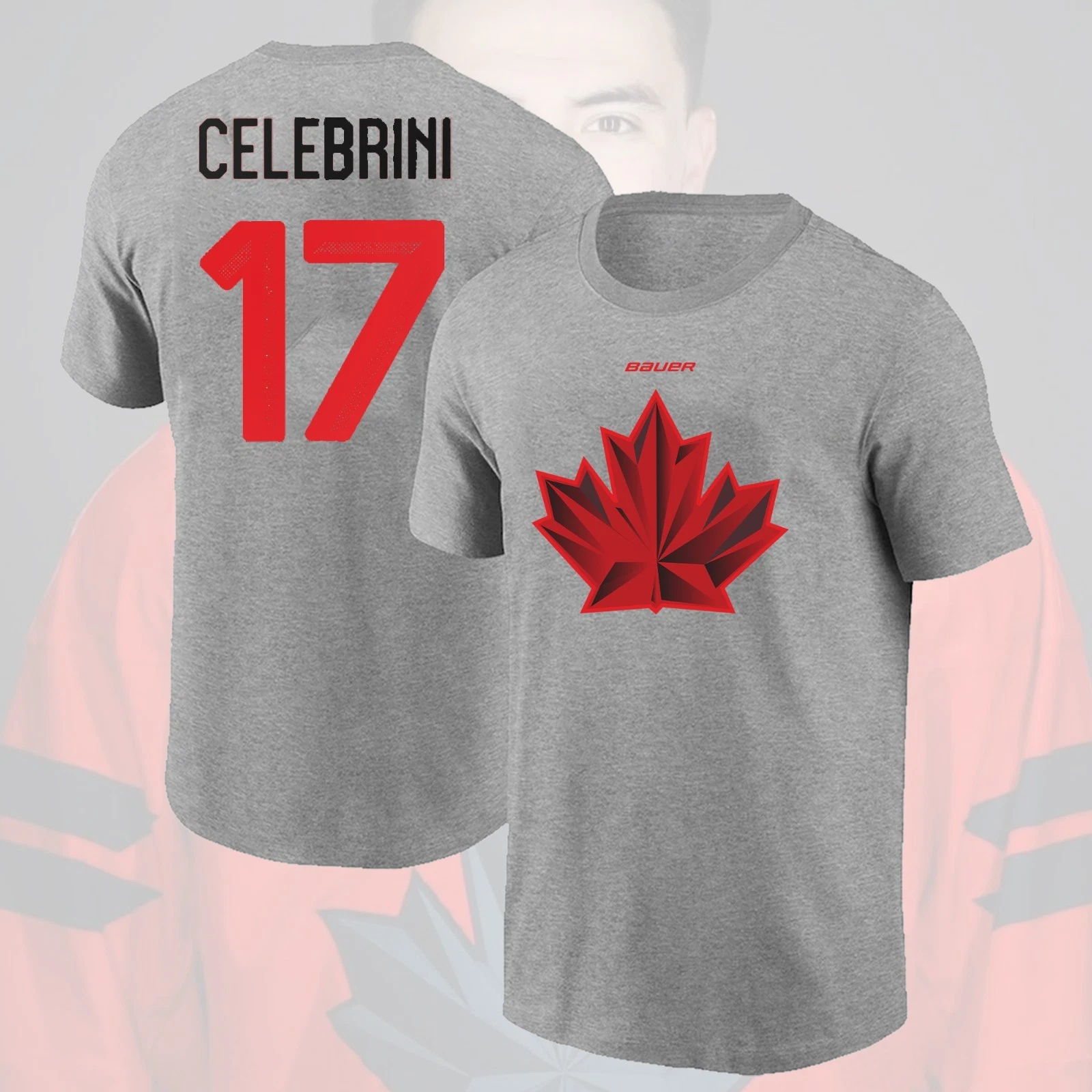 Macklin Celebrini #17 Hockey Canada Team 2026 Player Name & Number Fan Gift