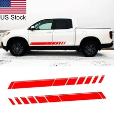 2pcs 94.5'' Red Sports Stripe Graphics Car Side Body Door Vinyl Decal Stickers