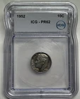 1952-P Roosevelt Dime 10c ICG PR62 Proof Low Mintage 90% Silver