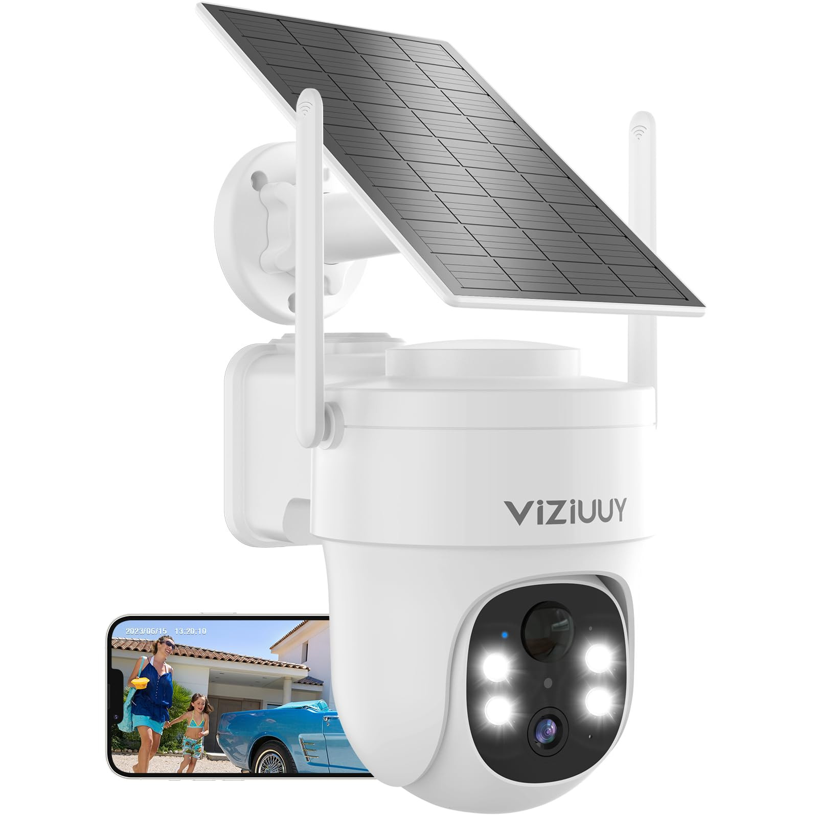 3MP Wireless Outdoor Solar Security Cam with 360° Pan Tilt WiFi & Night Vision