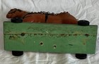 Antique Hand Painted Composition Ceramic Horse Wooden Platform Pull Toy — photo 5