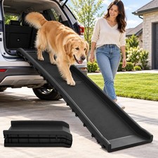 Amerbm 61" Folding Dog Ramp for Car SUV Truck Large Dogs Non-Slip Portable
