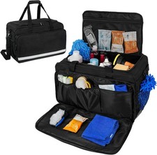 Car Detailing Bag,Car Cleaning Storage, Trunk Organizer ,Only the package,Black