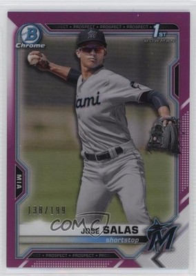 2021 Bowman Chrome Prospects Fuchsia Refractor 138/199 Jose Salas #BCP-110 11yw