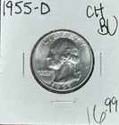 1955-D WASHINGTON SILVER QUARTER ~CH/BU ~BEAUTIFUL COIN~REF#C