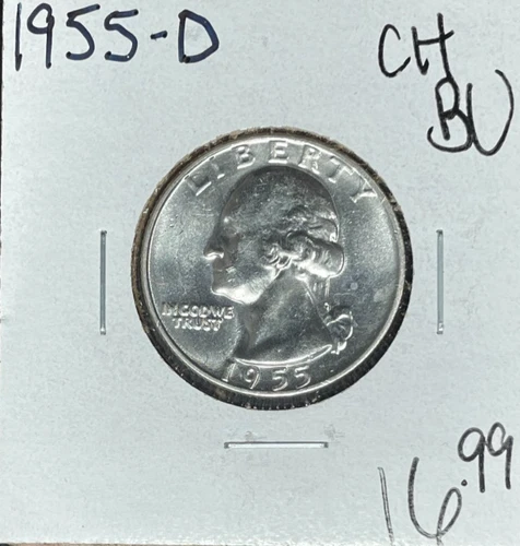 1955-D WASHINGTON SILVER QUARTER ~CH/BU ~BEAUTIFUL COIN~REF#C