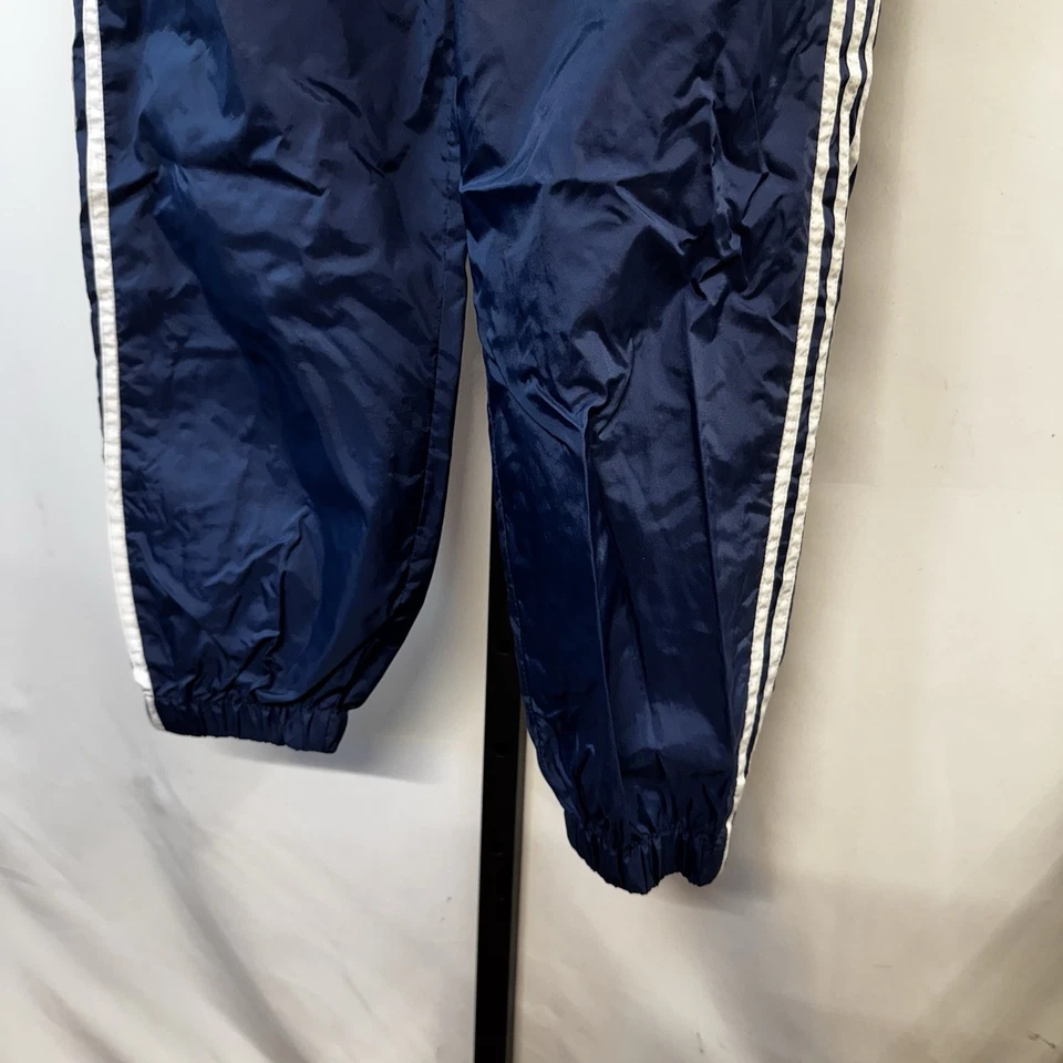 Vtg Adidas NY Drawstring Men S (28-30”) Navy White Nylon Windbreaker Track Pants - Image 4 of 4