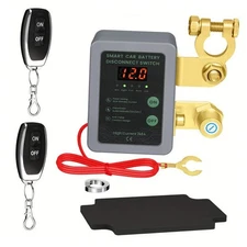 Kill Switch for Car,12V 240A Remote Battery Disconnect Switch Smart LED-Grey