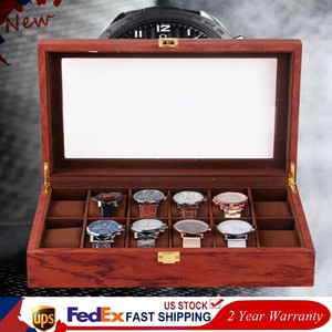 wooden watch box with glass top
