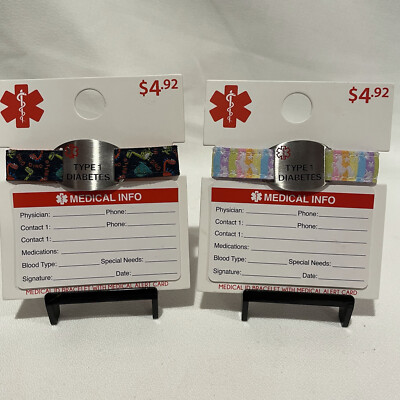 New Child Type Diabetes Medical ID Bracelets Dinosaur/Unicorn