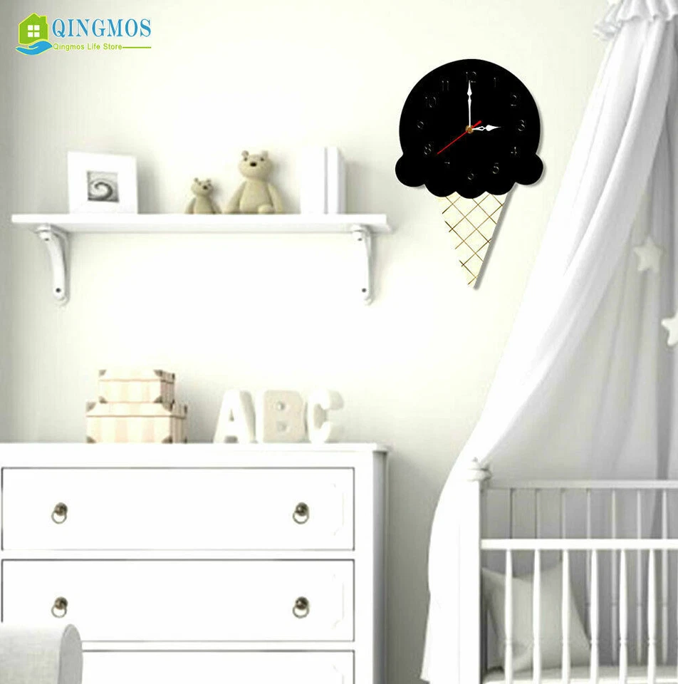 Ice Cream Wall Clock Acrylic Watch Decor Living Room Quartz Needle Moddrn Design - Image 3 of 4