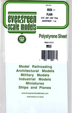 Evergreen 9008 Styrene Sheet  Plain 6 x 12"Assortment (3) pkg