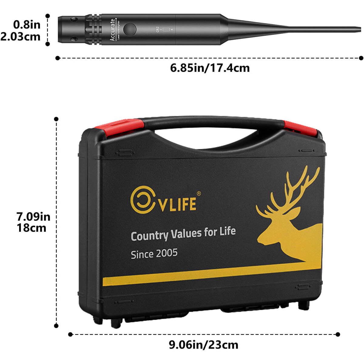Professional Laser Bore Sight Kit w/ 32 Adapters Upgraded Red