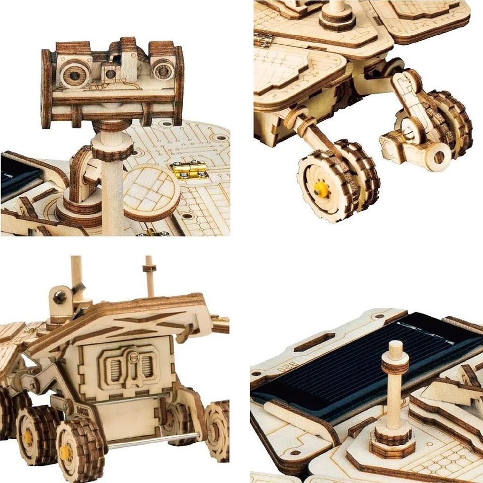 ROKR Vagabund Mechanischer Solar Rover – 3D Holzpuzzle mit Solarantrieb