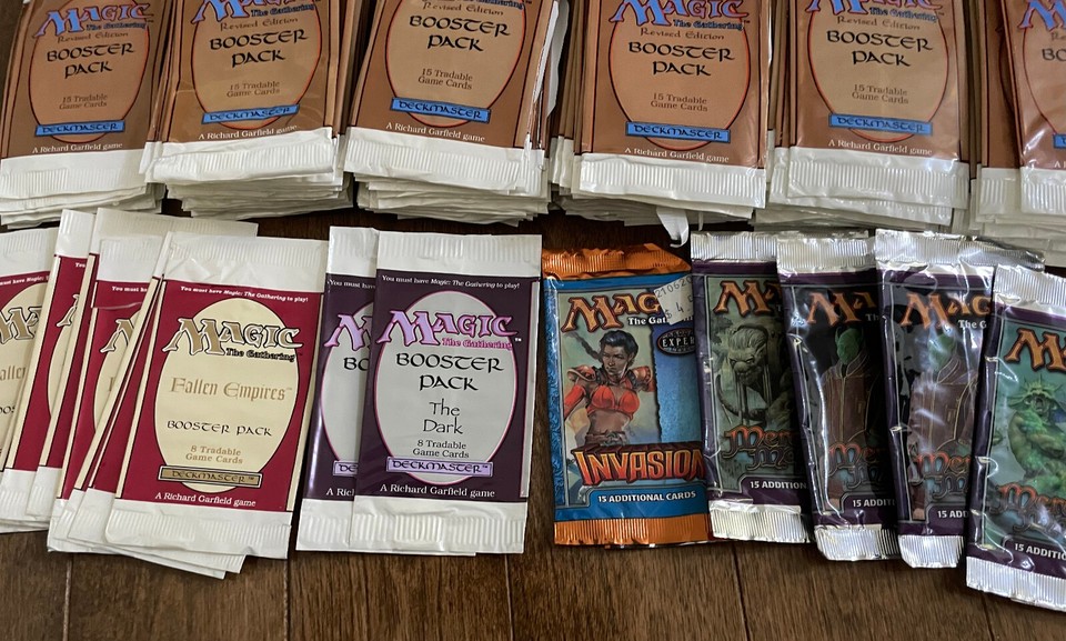 Magic The Gathering MTG Booster Box x 2 & Packs lot 134 Empty Wrappers ...