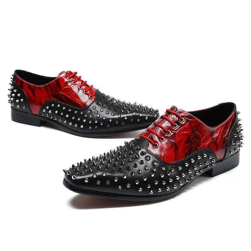 SAOLA Abito da lavoro a punta da uomo British Rivets stringato Oxford scarpe colore abbinato