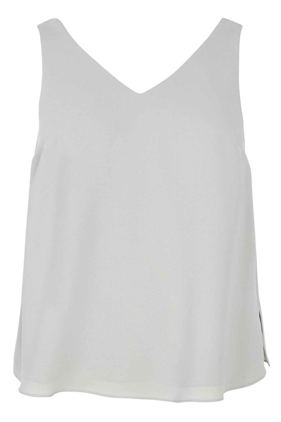 Evans Plus Size Pale Grey Cami top V Neck Crepe Curve Lined with Side  Splits | eBay
