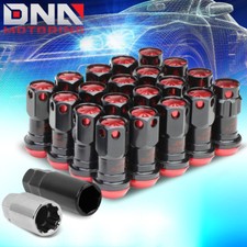 M12x1.5 Closed-end 22mm Odx45mm Tall Wheelrim Luglock Nutkey 20pcs Red Set