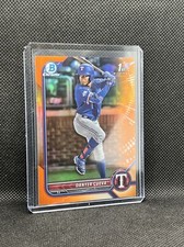 2022 Bowman Chrome Danyer Cueva 1st Prospect Orange Refractor #11/25 Rangers