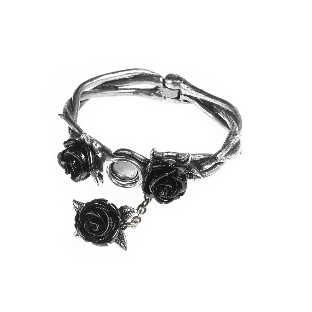 Alchemy Gothic Three Wild Black Roses Thorny Vine Magnetic Clasp