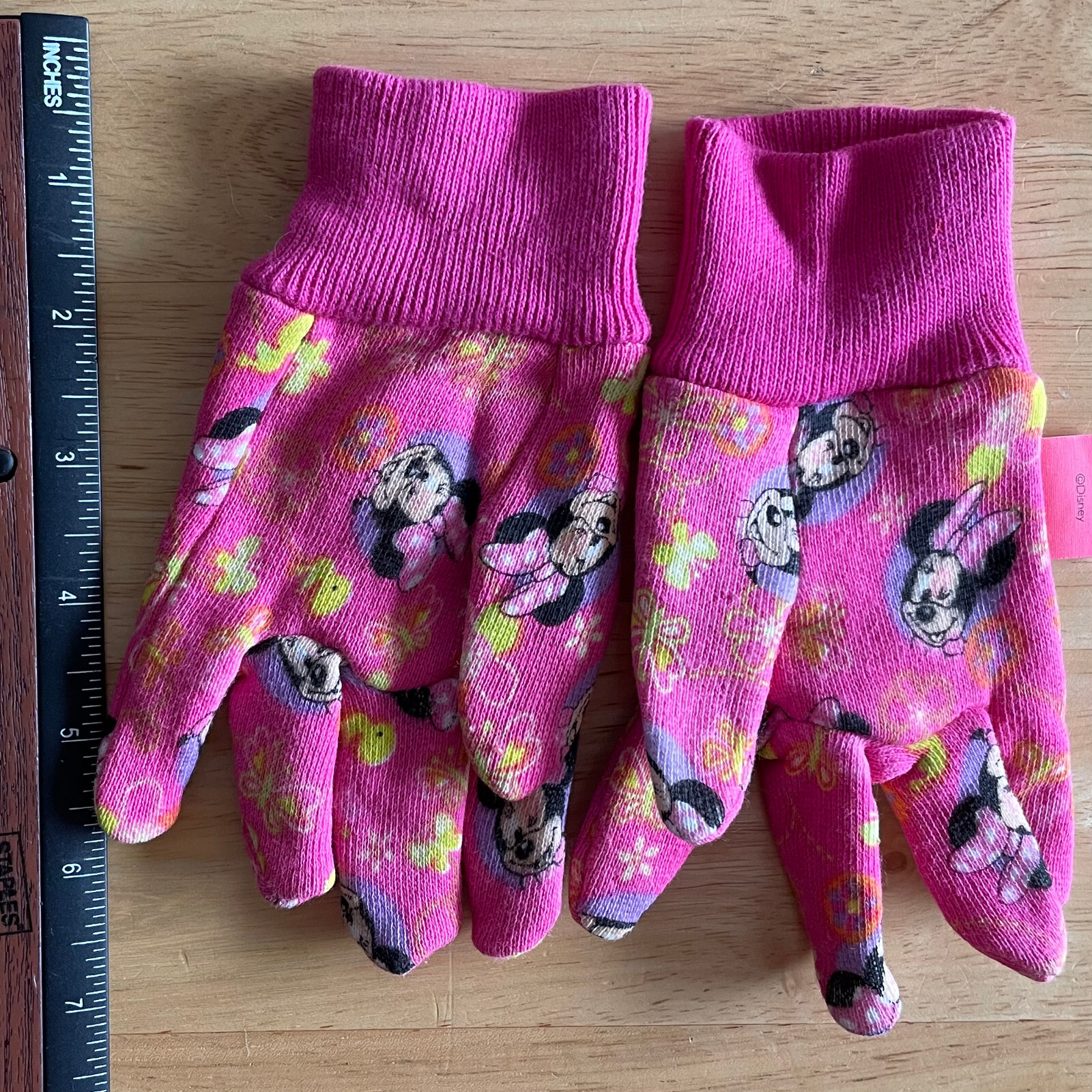 Children's Disney Minnie Mouse Gloves 1Pair Pink Cotton Size Toddler
