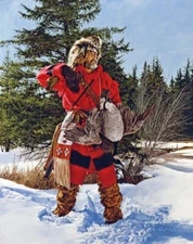 WESTERN ARTIST PAUL CALLE, WINTER MORNING, MOUNTAIN MAN LIMITED ARTIST PROOF