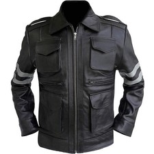 Resident Evil 6 RE 6 Leon Kennedy  s Gaming Cosplay Black Leather Jacket