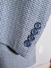 48R Jos A Bank Blue Brown SILK WOOL Blazer Jacket Sport Coat