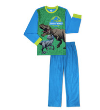 JURASSIC WORLD PARK Dinosaurs Fleece Pajamas Sleepwear Boys Size 10-12 NWT