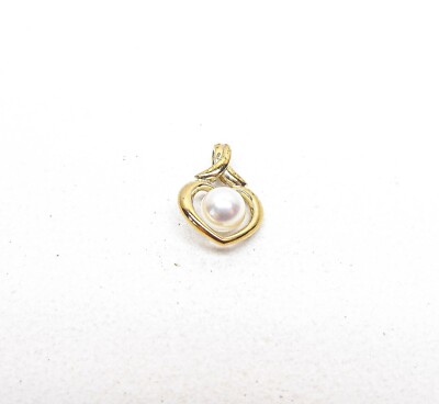 Herzanhänger 9 kt Gold Perle klein Gelbgold mit Geschenkbox