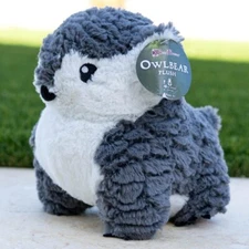 Luxury Owlbear Plush - Mythical Creature Stuffed Animal - Charcoal Grey