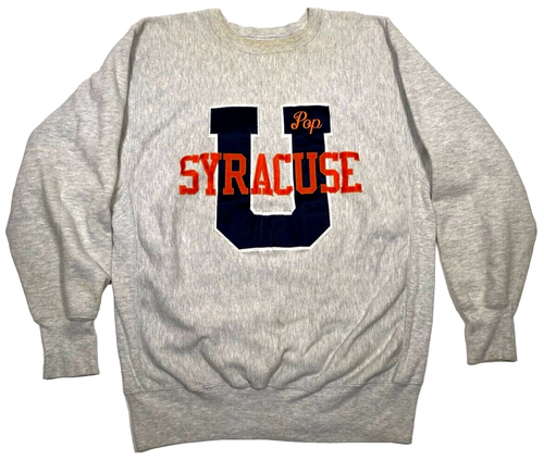 Vtg 90s Embroidered Champion Reverse Weave Syracuse University Sweatshirt XXL