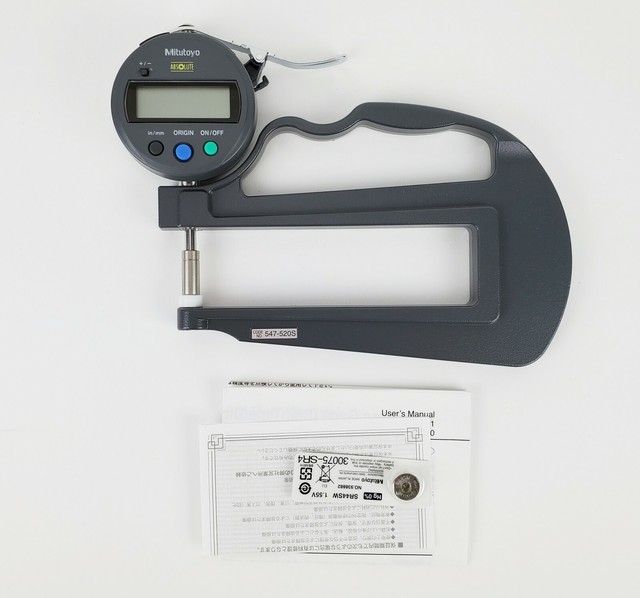 Mitutoyo 547520s Digital Thickness Gauge With Flat Anvil 120mm Throat