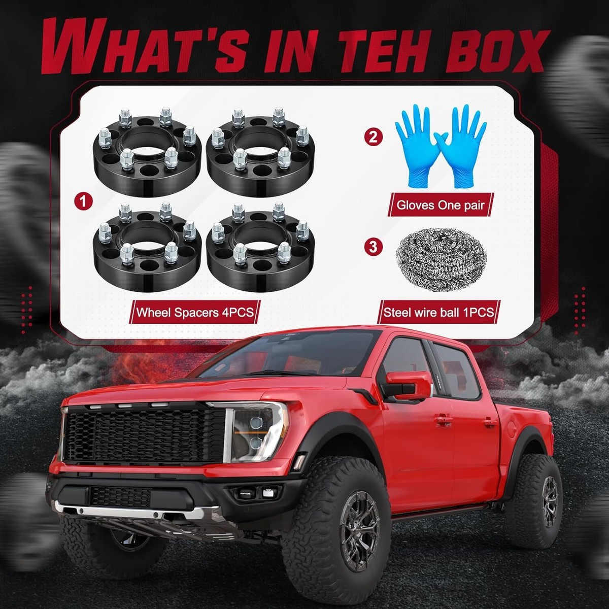 4 Black Hubcentric Wheel Spacers 1.5" – Fits 2004–2014 Ford F-150 6x135 Bolt Pattern