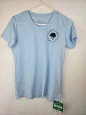 PIPER By SMARTPAK T-Shirt Women's Size Medium Light Blue Equestrian Helmet Hair