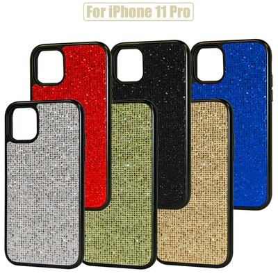 For iPhone 11 Pro Case PC & TPU Protective Lightweight Cover Rhinestone Design