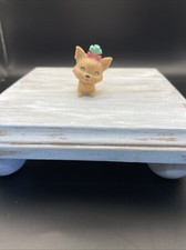 Barbie Pet Pal Light Yellow Brown Dog Puppy Pink Bow 1.5"