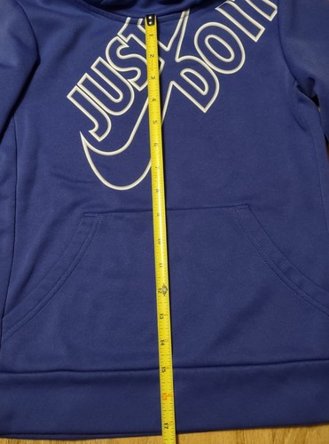 NICE - Blue Nike Dri Fit Hoodie Pullover Shirt Kids Size Small Just Do It! - Picture 6 of 6