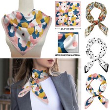 Women Square Satin Hair Scarf Neckerchief Head Scarves Neck Wrap Hair Bandanna
