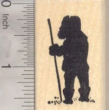 Eskimo Silhouette Rubber Stamp, Inuit-Yupik, Inuit, Indigenous D18524 WM